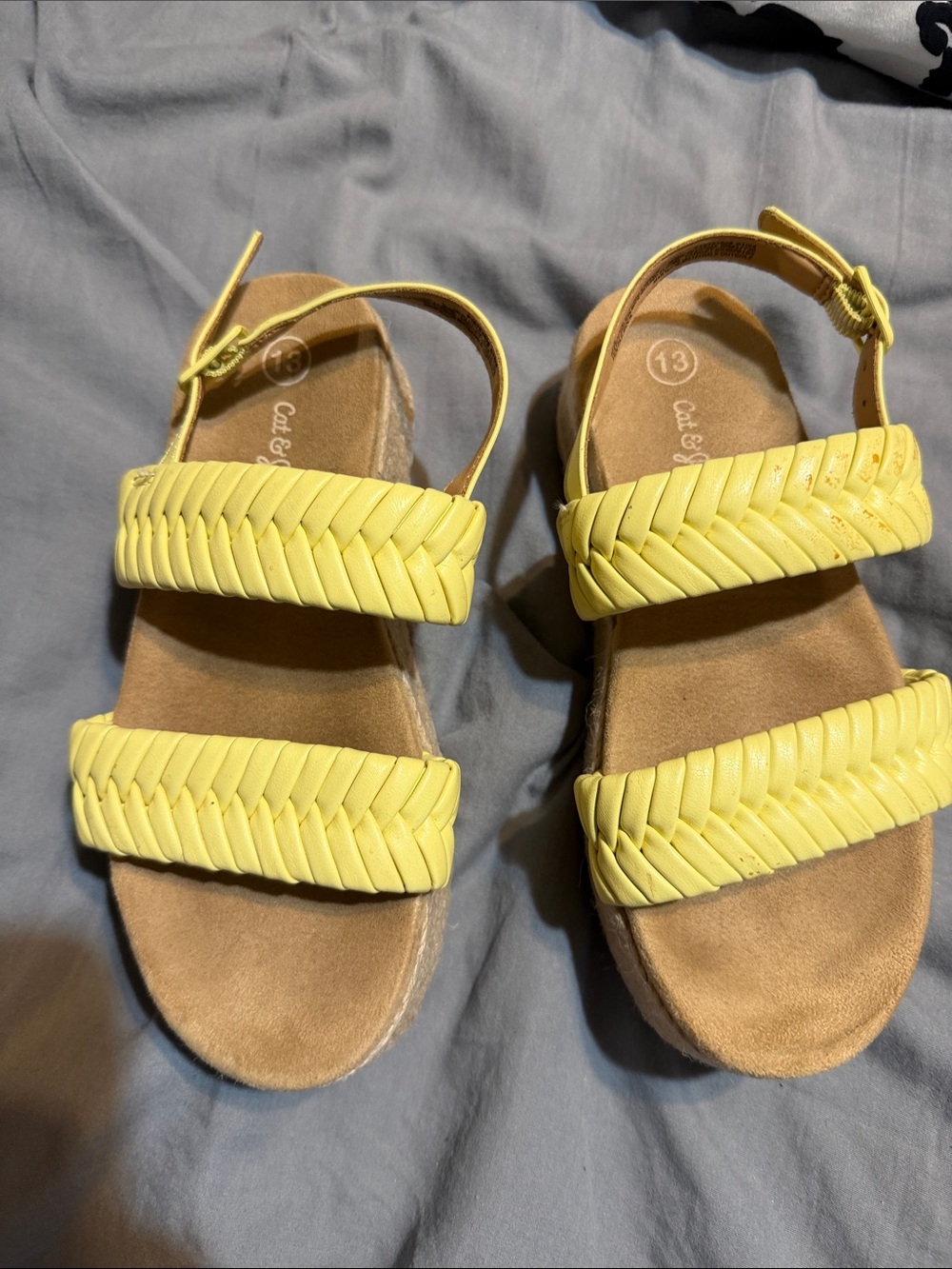 Cat & Jack Bright Yellow Braided-Strap Kids Sandals